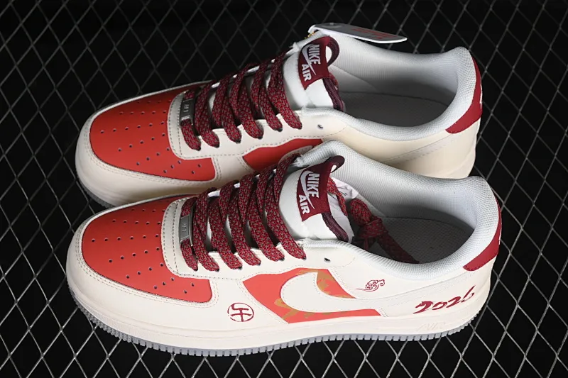 All categories Nk Air Force 1 Air Force series Nk Air Force 1 Low Air Force low-top Nike Air Force 1'07 Low Year of the Horse limited edition red and white contrast Air Force 1 low-top casual sneakers JP2026-151